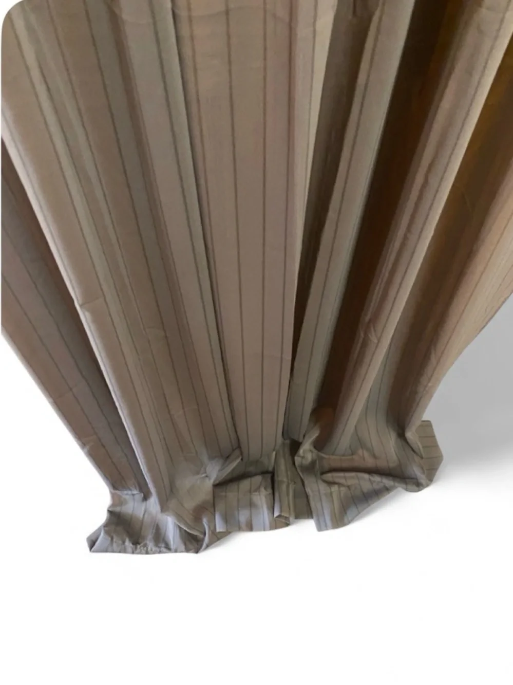 Makenzie Voile Sheer Curtain Panel 54x84 Dark Taupe Pinstripe Single